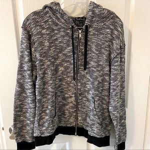 Talula/Aritzia lightweight black & white heathered hoodie.